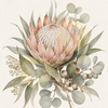 King Protea & Gum Leaves