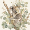 Koala Among Gum Leaves