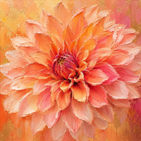Sunset Coral Dahlia
