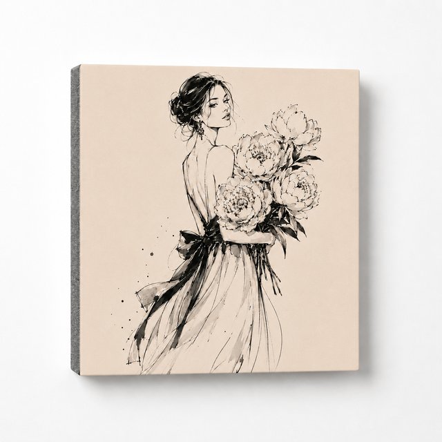 Fashion House foam tile &mdash; couture fashion illustration on a lightweight foam backing