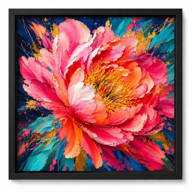 Luxury Impasto Floral photo tile &mdash; vivid botanical print on a rigid photo tile