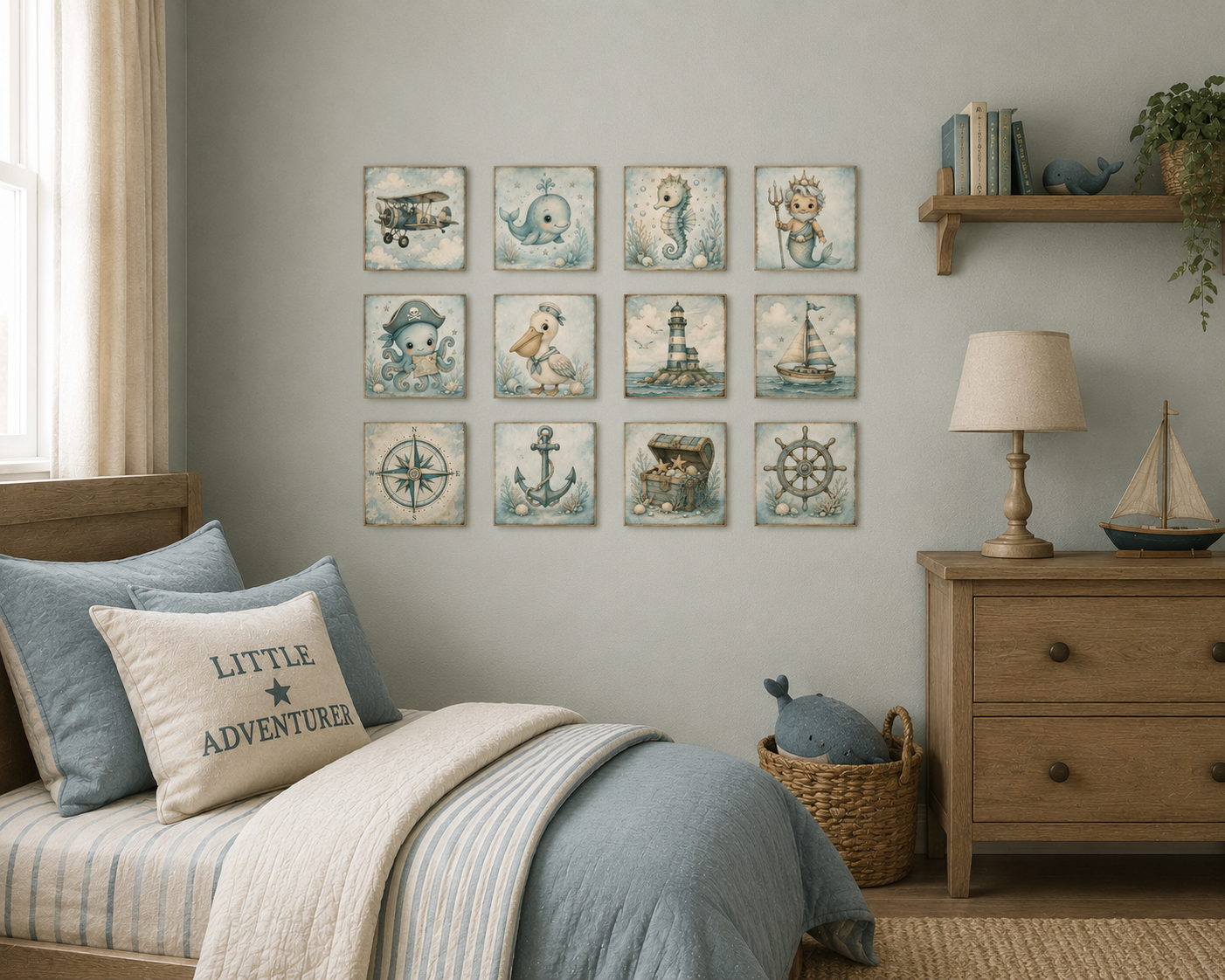 Coastal Nursery ready-to-print tile collection